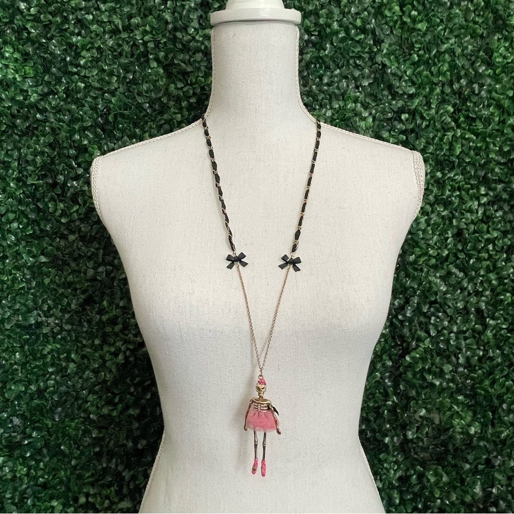 Betsy Johnson Skull Ballerina Necklace